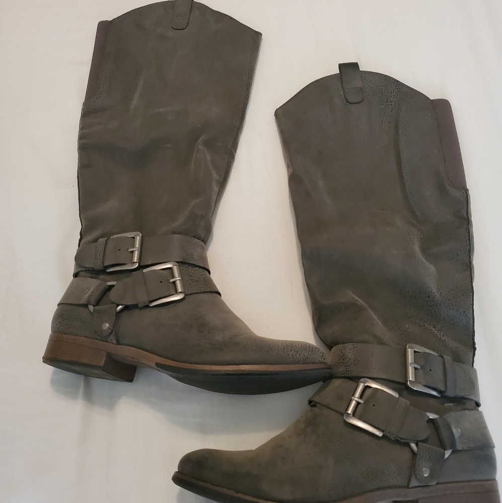 Grey Riding Boots